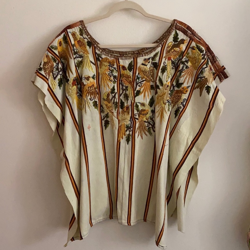 Vintage Hand Embroidered Poncho